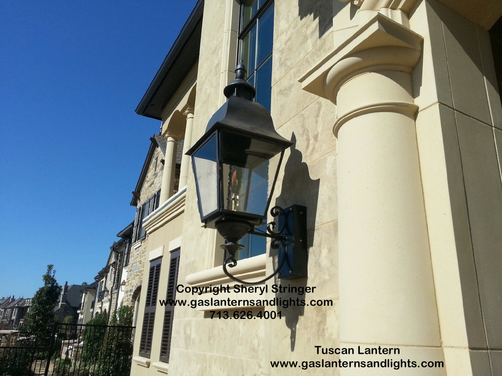 Sheryl's Tuscan Gas Lanterns with Steel Brackets