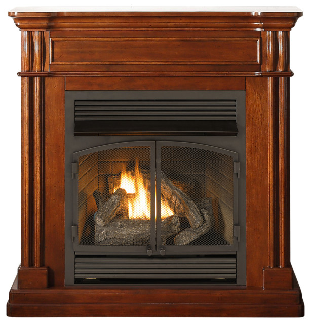 Duluth Dual Fuel Ventless Gas Fireplace, 32,000 BTU, TStat