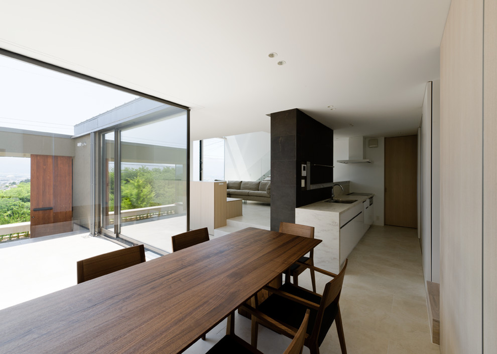 Design ideas for a contemporary dining room in Tokyo Suburbs.
