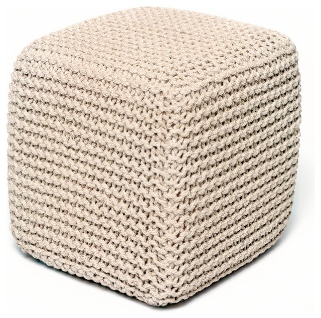 Jute Pouf Square - Contemporary - Floor Pillows And Poufs - by Anji Mountain