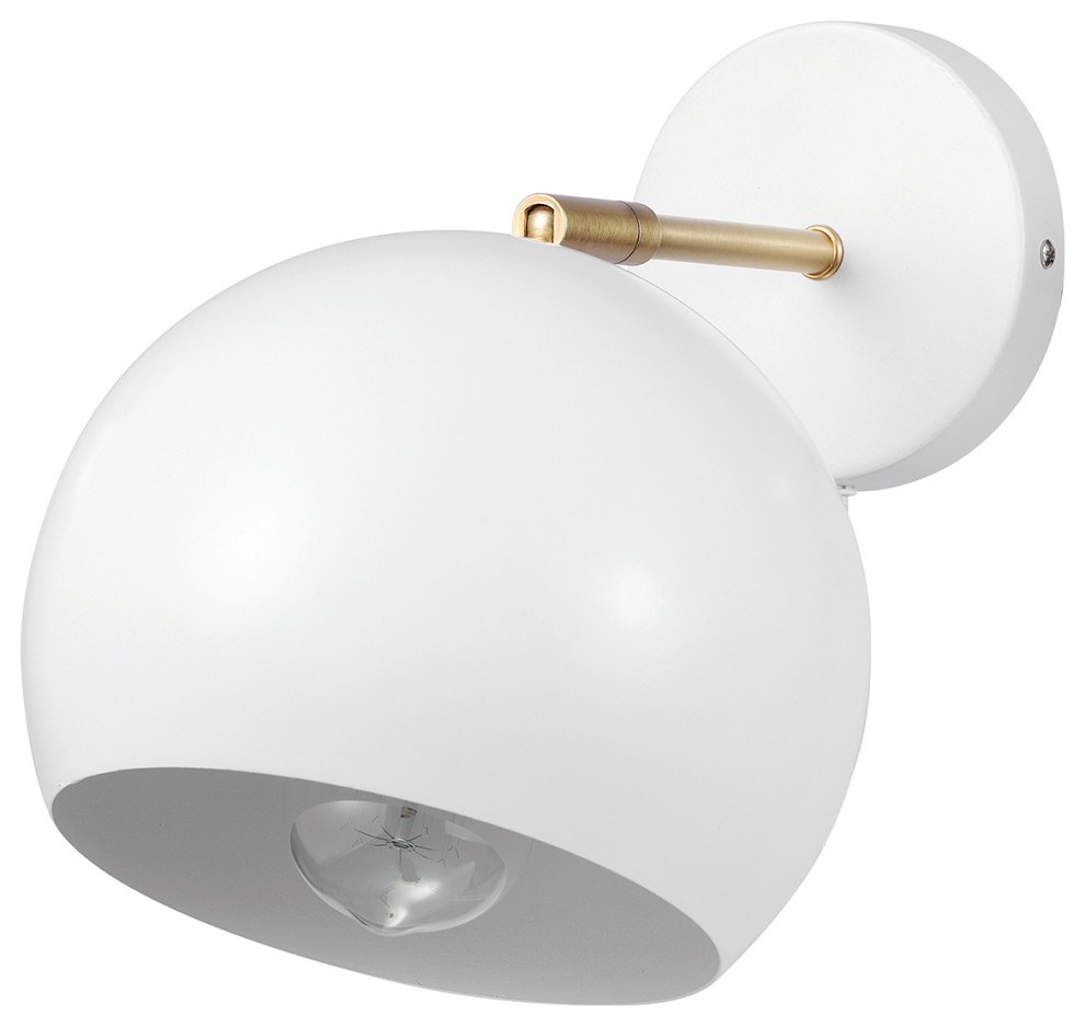 Molly 1-Light Matte White Plug-In or Hardwire Wall Sconce - Contemporary -  Wall Sconces - by Globe Electric | Houzz