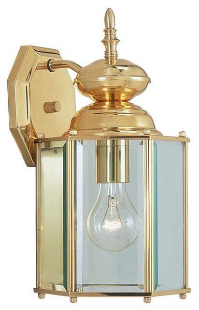 Outdoor Basics Outdoor Wall Lantern, Polished Brass