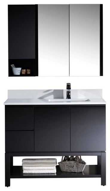 Monaco 42 Right Vanity Set With Medicine Cabinet And Wall Cabinet