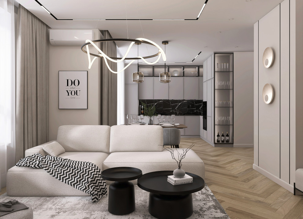 Современная кухня-гостиная (евродвушка)