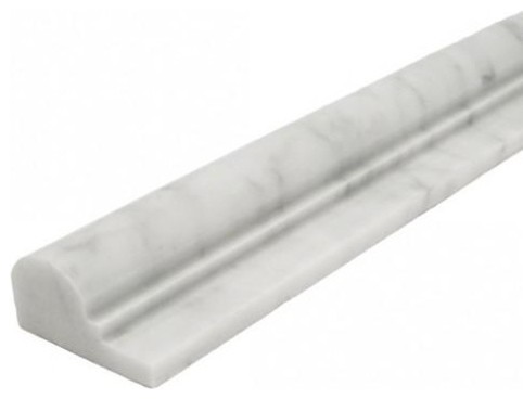 2 X12 Carrara Milano White Crown Mercer Molding Trim Polished 2 X12 Carrara Milano White Crown Mercer Molding Trim Polished Traditional Accent And Border Tile By Merakigroup