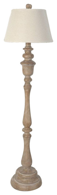 distressed wood floor lamp