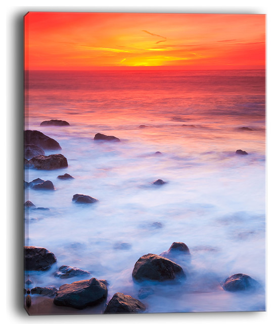Rocky Shore Bandon Oregon Panoramic Picture Canvas Print Home Decor Wall Art