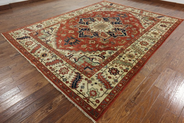 Heriz Serapi Handmade Oriental Area Rug, 9'1"x12', 9'1"x12 ...