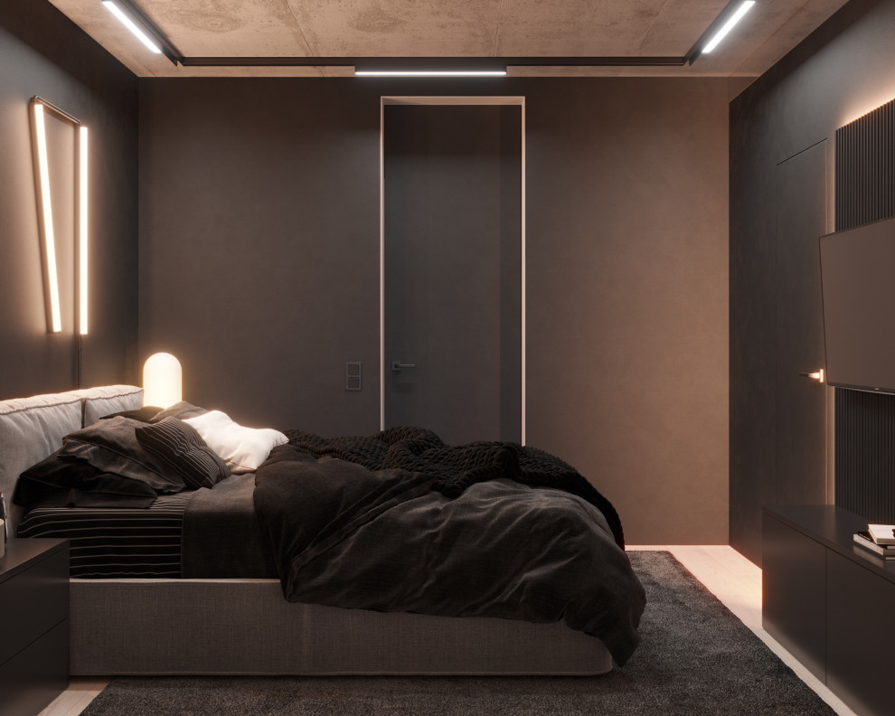 Квартира для молодого человека с разными вариантами освещения