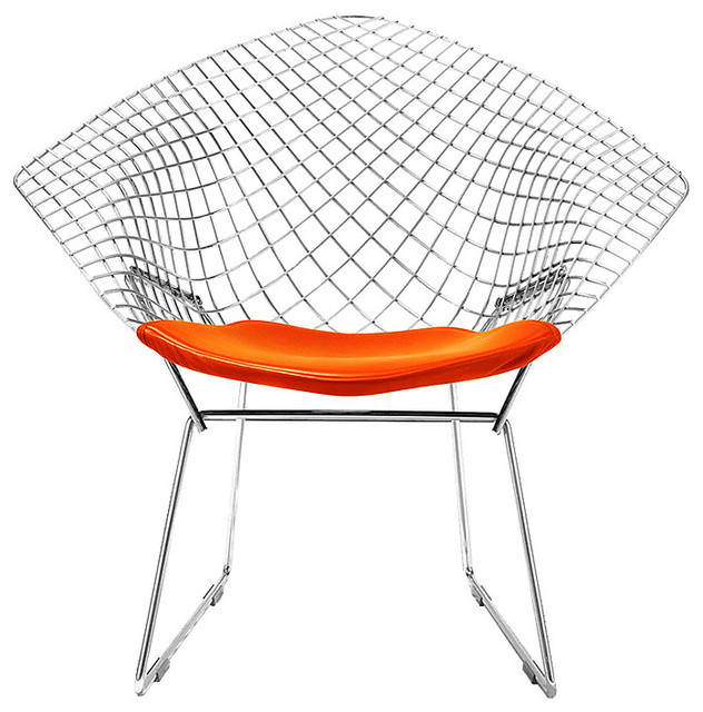 Bertoia Diamond Chair, Carrot Vinyl