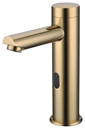 Solo Gold Tone Sensor Faucet Contemporary Bathroom Sink