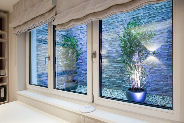 Gästezimmer, Homeoffice und Sauna in einem Raum - Modern - Keller