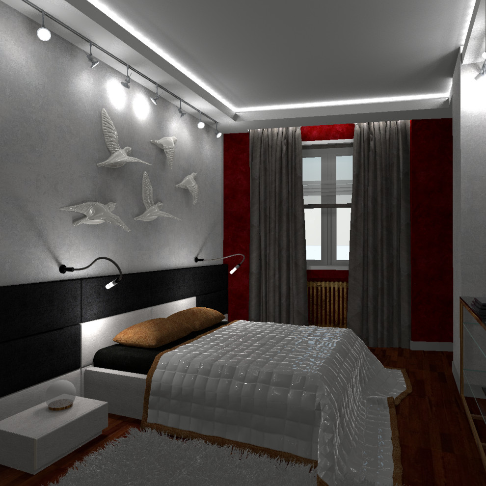 Спальня и ванная для молодой супружеской пары