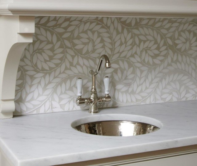 Transitional White Kitchen nyklassisk-koek