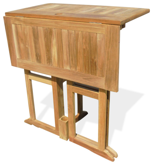 48"x31" Rectangular Folding Counter Table, Grade A Teak Transitional