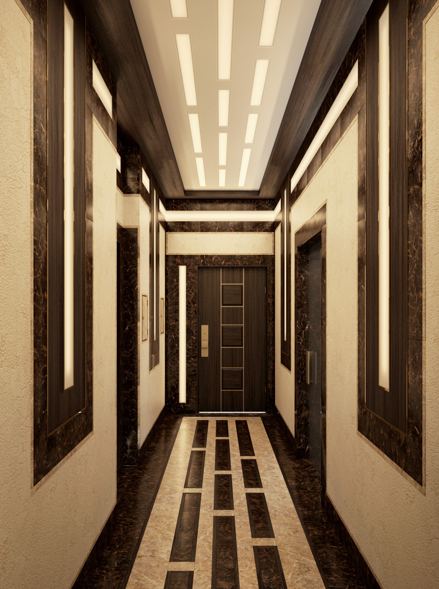 Дизайн лифтового холла в ЖК ZvonarskyDeluxe