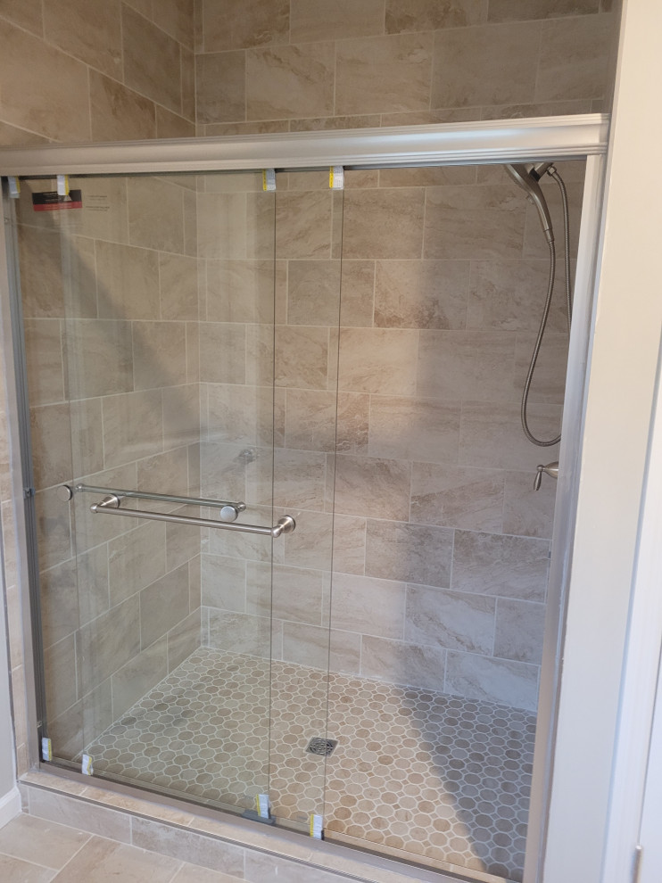 Walk-in tile shower