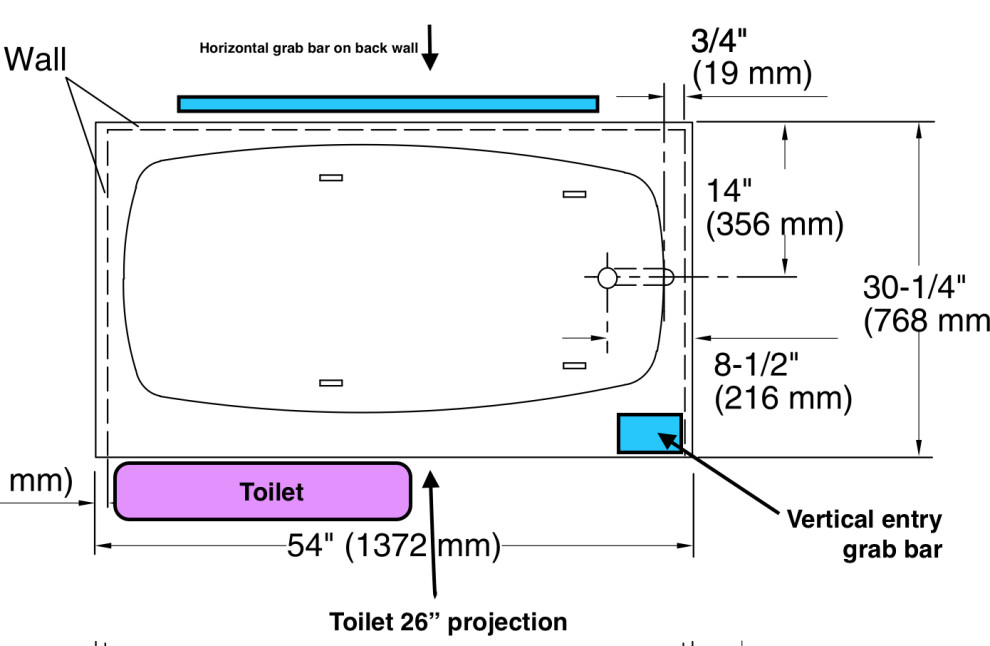 Where should I put shower head and controls?