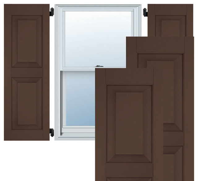 12" x 25" Exterior Pine Raised Panel Shutters, Black, 25"H Traditional Exterior Shutters