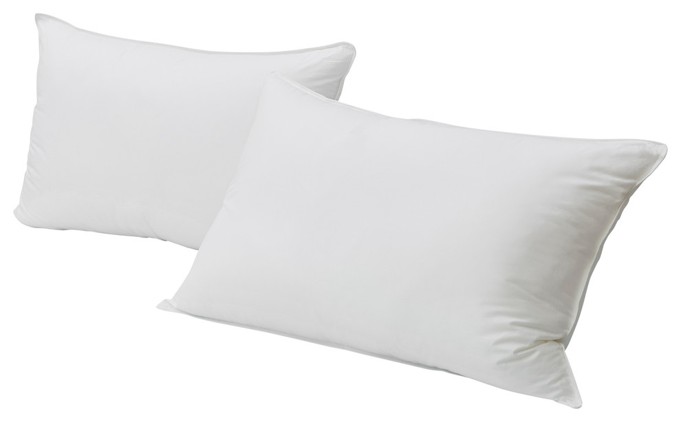 Cotton Sateen Down Alternative Twin Pack Pillow, King, Medium Density