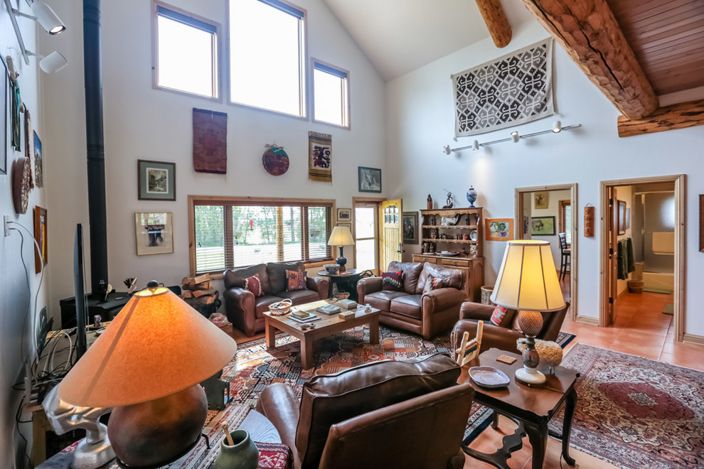 Mountain style home design photo in Denver