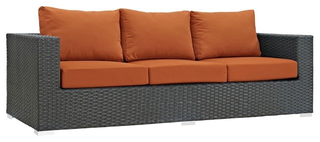 Modway Sojourn Outdoor Patio Sunbrella Sofa Beige Canvas