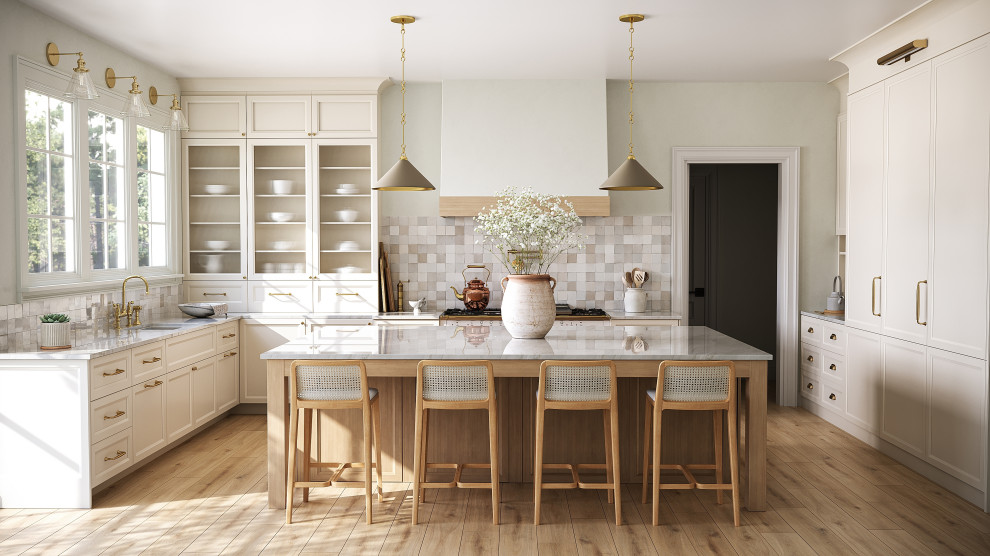 Example of a transitional kitchen design in Orange County