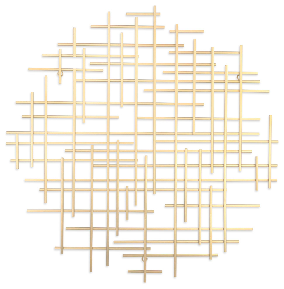 Cheungs Iquara Modern Decorative Small Gold Round Metal Wall Art