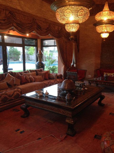 Moroccan Interior tropical-living-room