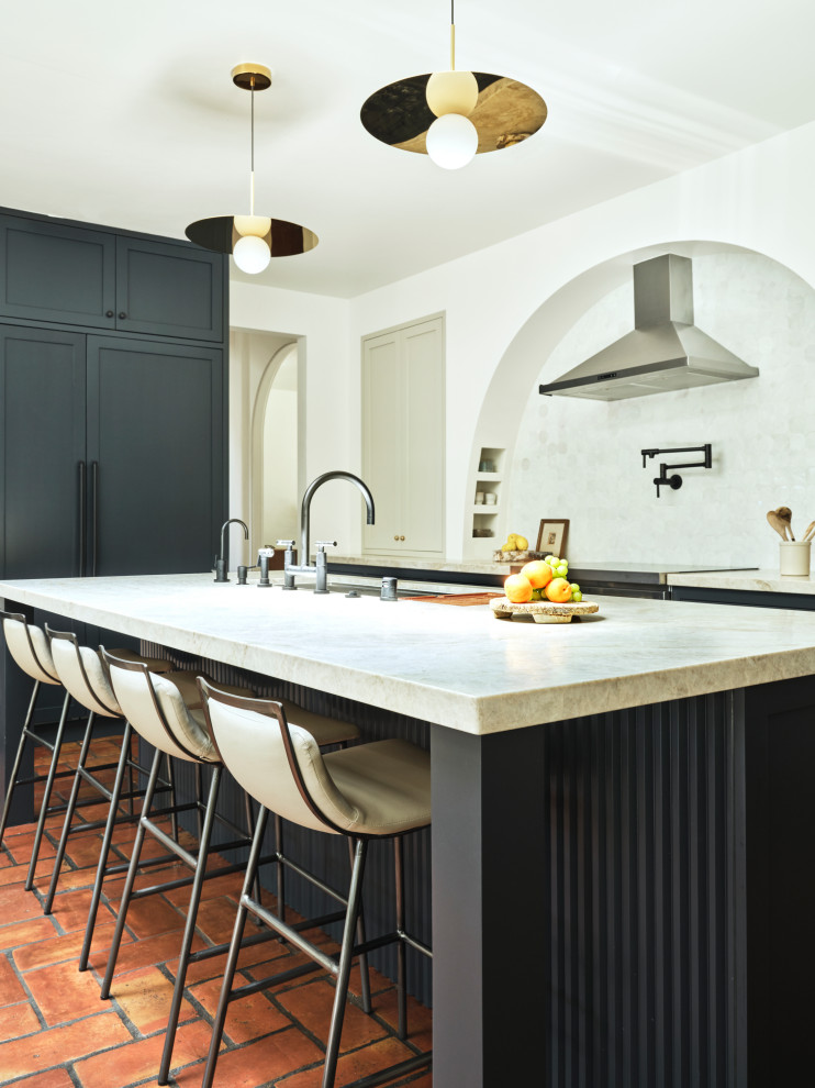 Spanish Modern - Example of a transitional kitchen design in Los Angeles