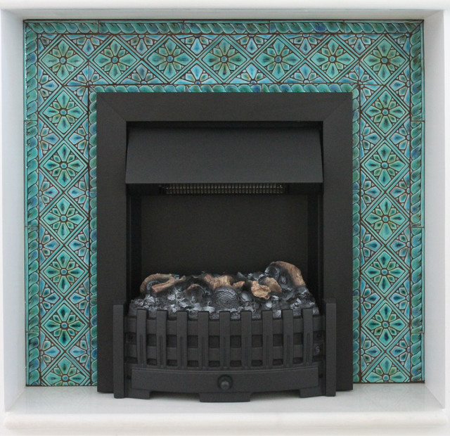 Architectural ceramics fireplace #1 mediterranean-living-room