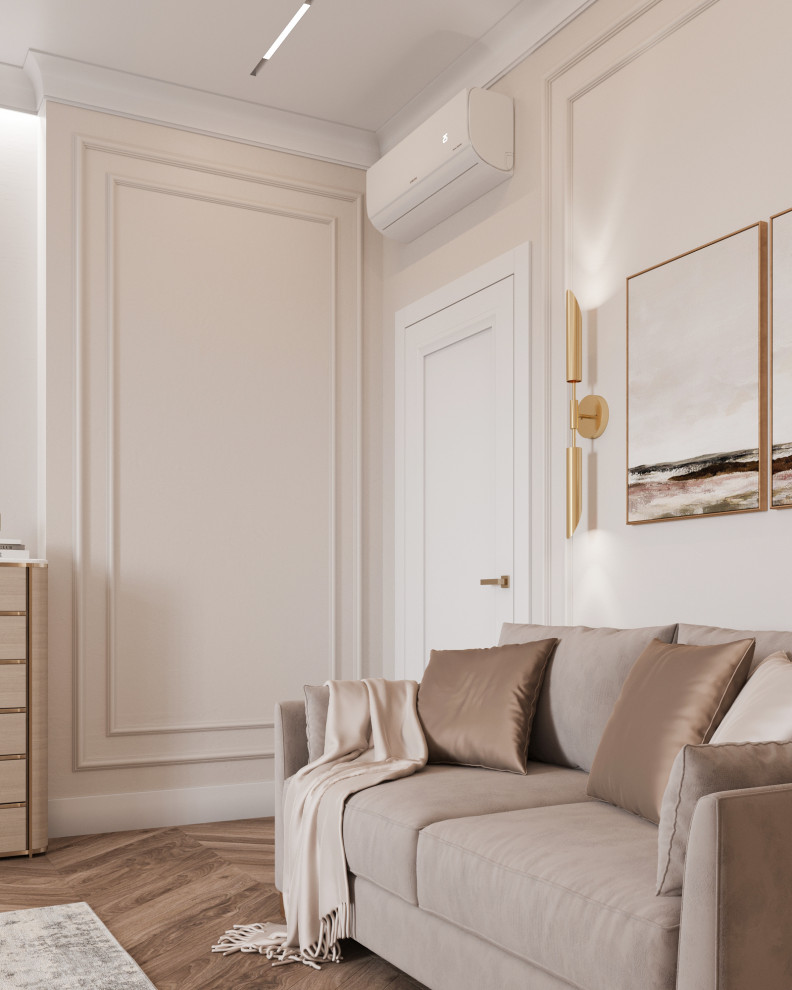 "Тёплое какао", квартира в ЖК "Дворянский", 98 м2