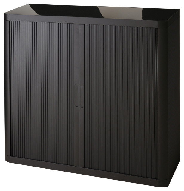 Paperflow Easyoffice 41" Tall Black Storage With Two Shelves