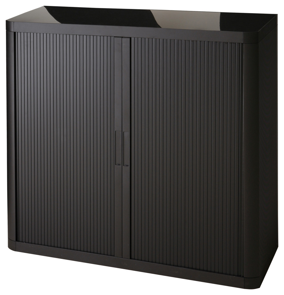 Paperflow Easyoffice 41" Tall Black Storage With Two Shelves