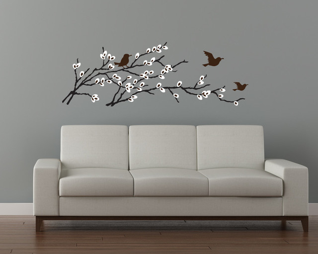 Birds & Blossoms Branch Decal - Contemporary - Wall Decals - by Cherry ...