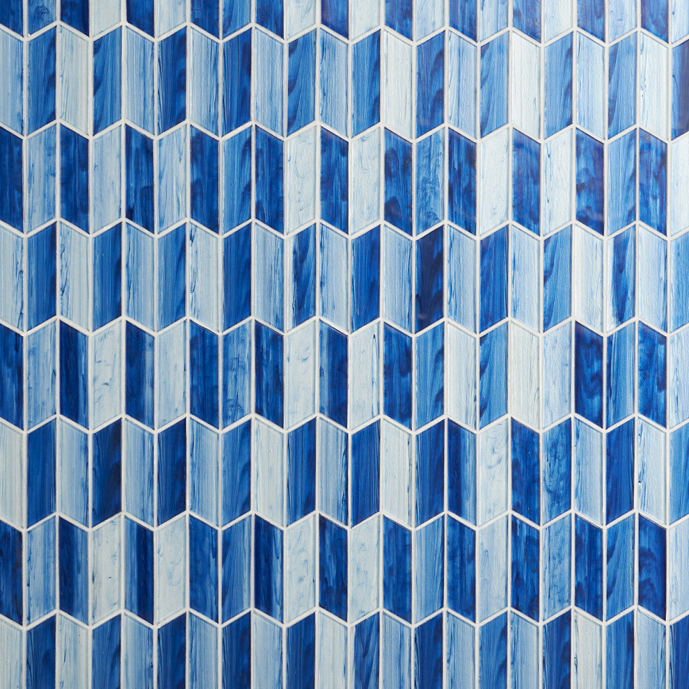 Tara Chevron Glass Mosaic Tile Contemporary Mosaic Tile by Ivy Hill Tile Houzz