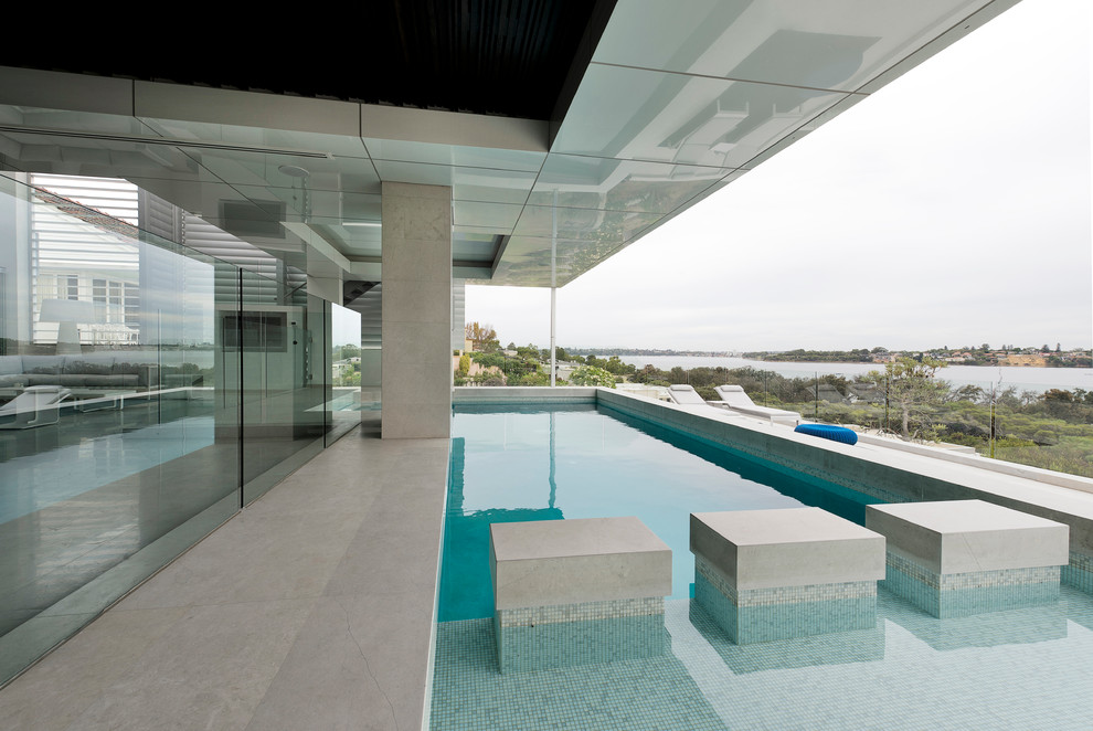 Design ideas for a contemporary swimming pool in Perth.