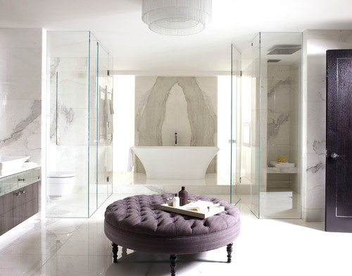 Frameless Shower in luxury bathroom in Hunterdon County NJ