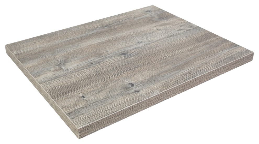 Driftwood Gray Melamine Table Top, 30"x48", Set of 2 Contemporary