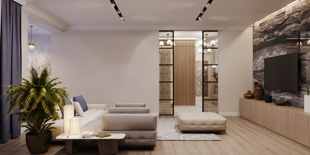 Современная гостиная с элементами классики