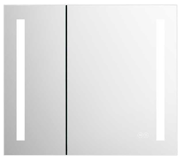 30 in. W x 26 in. H Rectangular Recessed or Surface Mount LED Mirror
