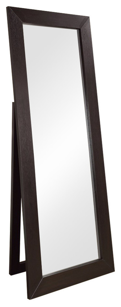 Benzara BM159251 Sophisticated Floor Mirror With Wooden Frame, Brown
