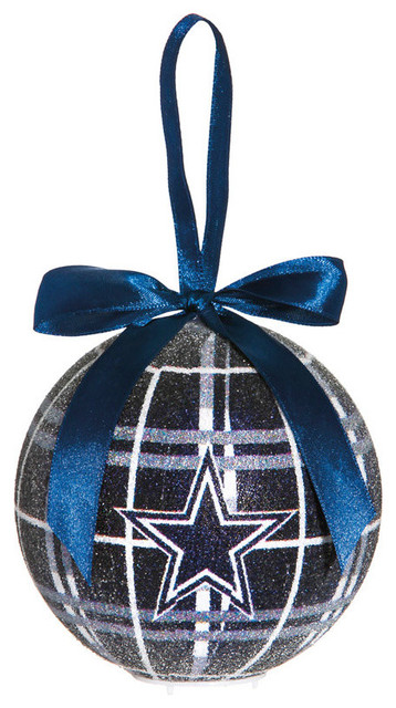 Dallas Cowboys Light Up LED Sparkle Plaid Christmas Ornament