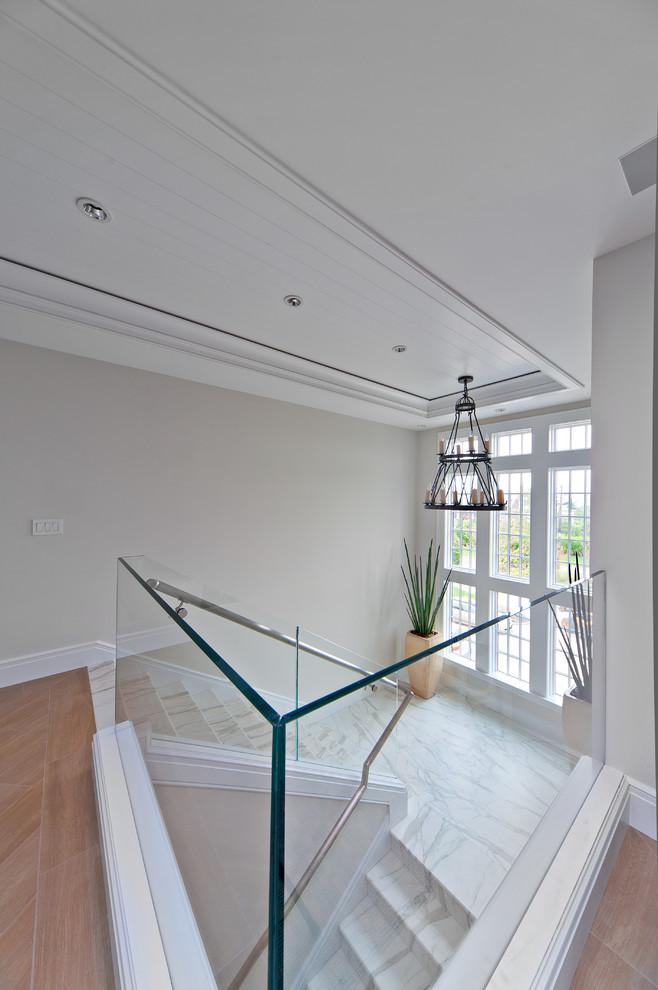 frameless glass railing - Beach Style - Staircase - New ...