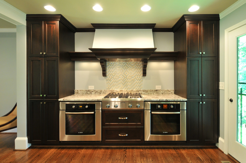 Design ideas for a contemporary kitchen in Atlanta with stainless steel appliances.