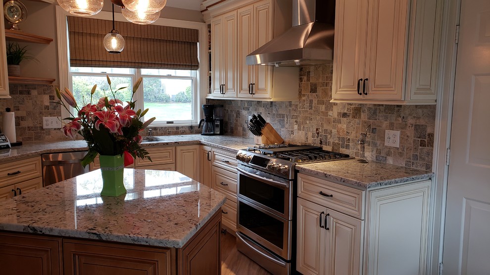 Example of a transitional kitchen design in Providence