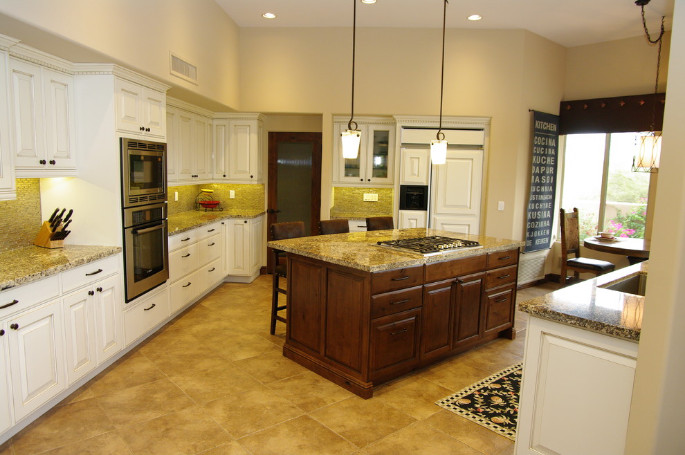 Example of a huge transitional kitchen design in Phoenix