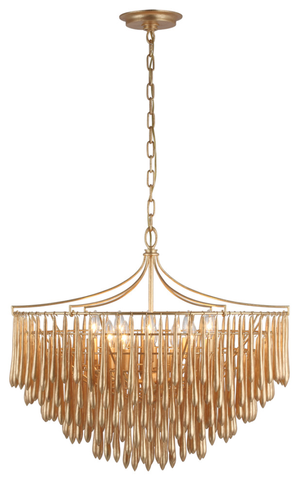 Vacarro Medium Chandelier in Antique Bronze Leaf - Transitional ...