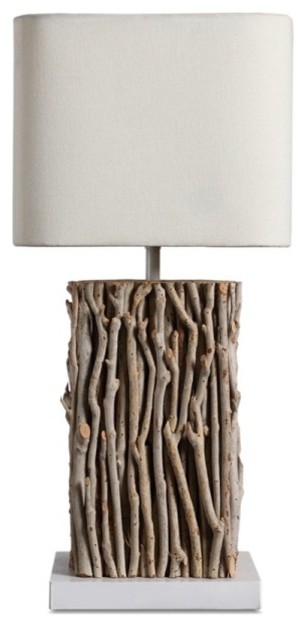 Handmade Decorative Table Lamp With Blenched Fabric Shade