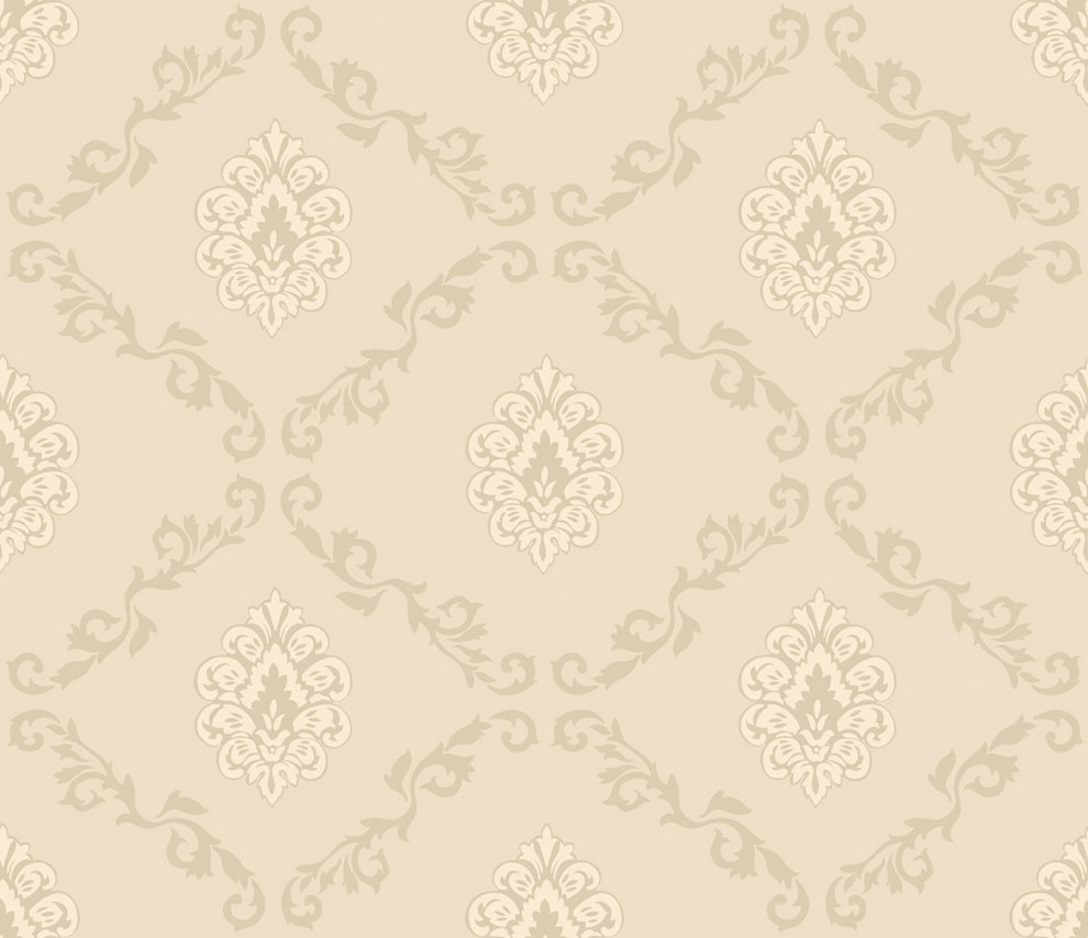 Acharnes Champagne Damask Wallpaper, Sample Contemporary Wallpaper